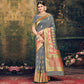 Grey Festive Wear Woven Banarasi Silk Saree