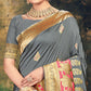 Grey Festive Wear Woven Banarasi Silk Saree