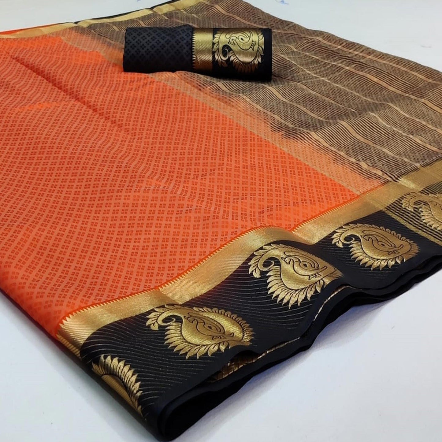 Hypnotic Peach Coloured Festive Wear Woven Art Silk Saree