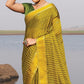 Lemon Green Woven Chiffon Saree