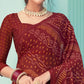 Maroon Casual Wear Printed Chiffon Bandhani Saree