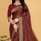 Maroon Festive Wear Woven Art Silk Saree