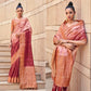 Maroon Floral Woven Art Silk Saree