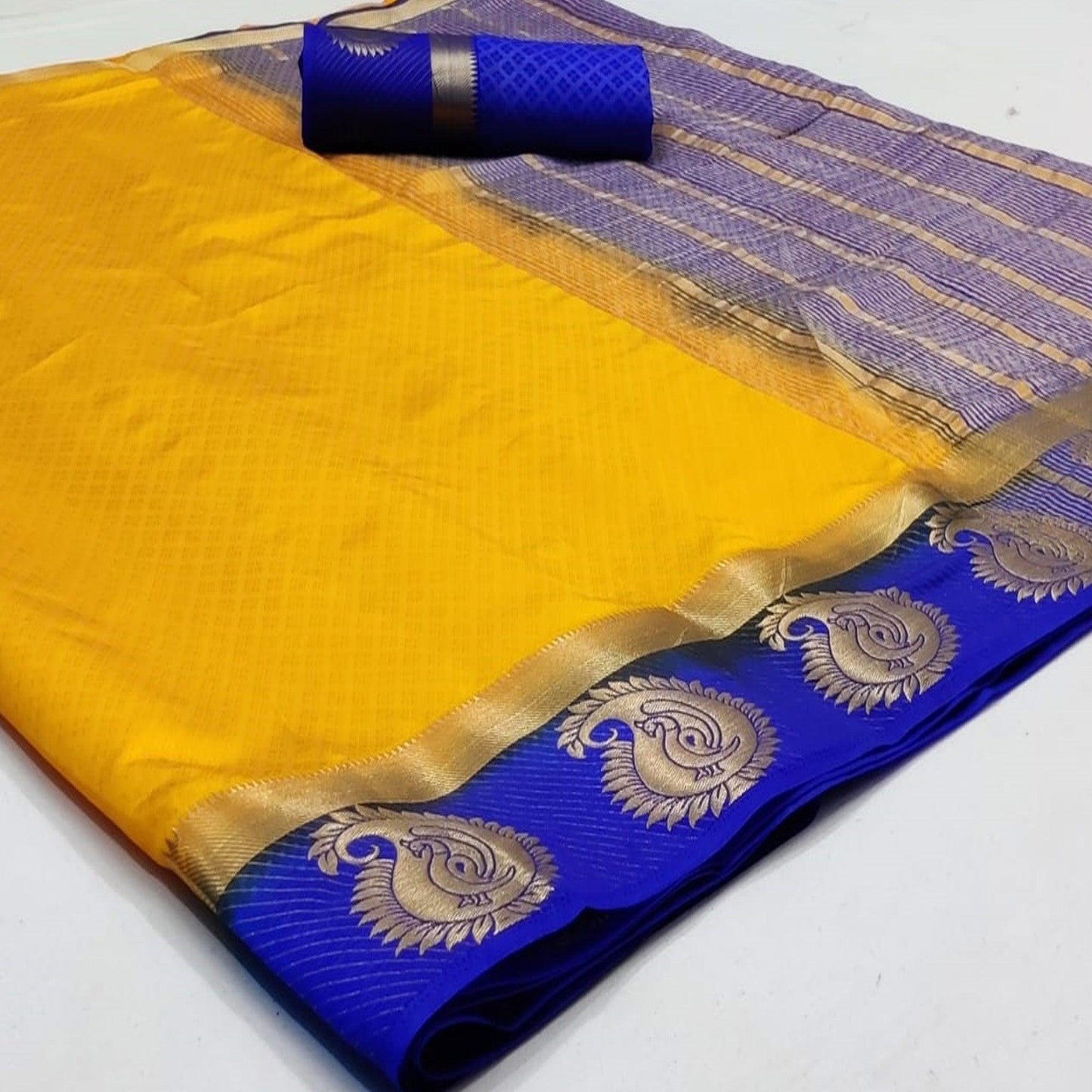 Mesmeric Yellow Coloured Festive Wear Woven Art Silk Saree