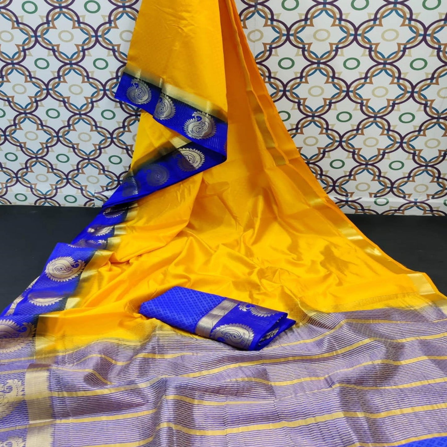 Mesmeric Yellow Coloured Festive Wear Woven Art Silk Saree