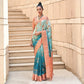 Morpich Floral Woven Art Silk Saree