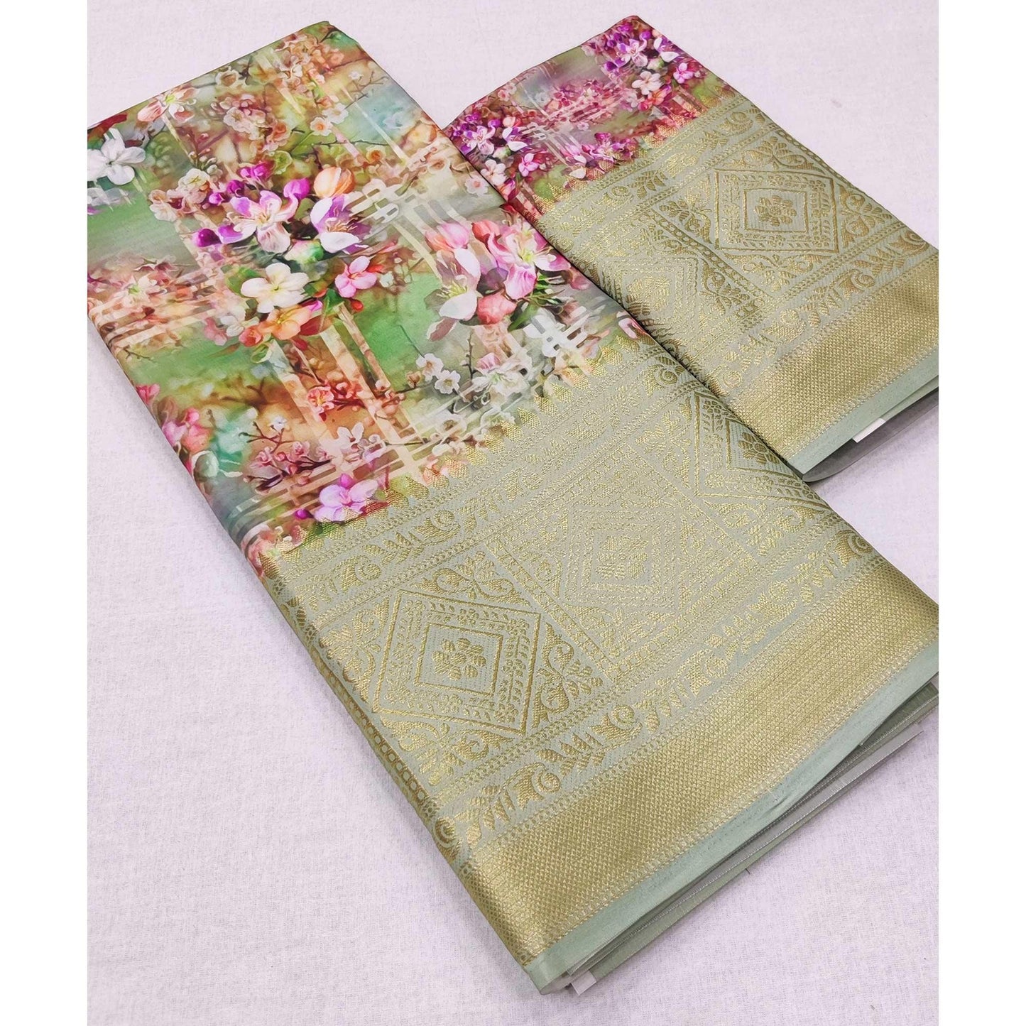 Multicolour Digital Printed Art Silk Saree