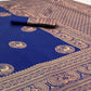 Navy Blue & Golden Woven Banarasi Silk Saree