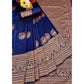 Navy Blue & Golden Woven Banarasi Silk Saree