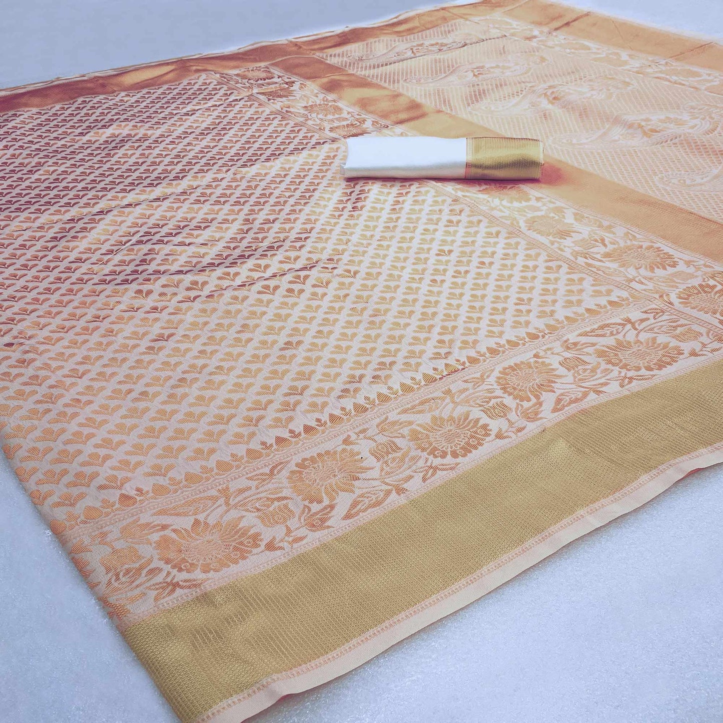 Off White Woven Banarasi Silk Saree