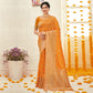 Orange Woven Art Silk Saree With Tassels