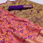 Peach Woven Art Silk Saree