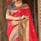 Pink Festive Wear Woven Banarasi Silk Paithani Saree With Tassels