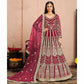 Pink Floral Embroidered Net Anarkali Suit