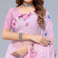 Pink Printed Georgette Saree