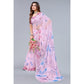 Pink Printed Georgette Saree