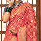 Pink Woven Patola Art Silk Saree