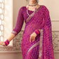 Purple Casual Wear Bandhani Printed Chiffon Saree With Tassels