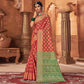 Red Woven Patola Art Silk Saree