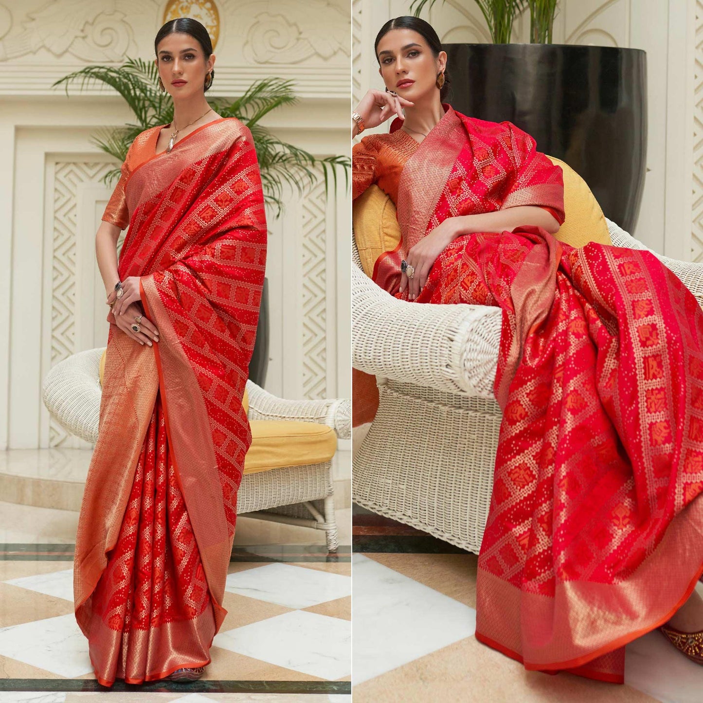 Red Woven Patola Silk Saree