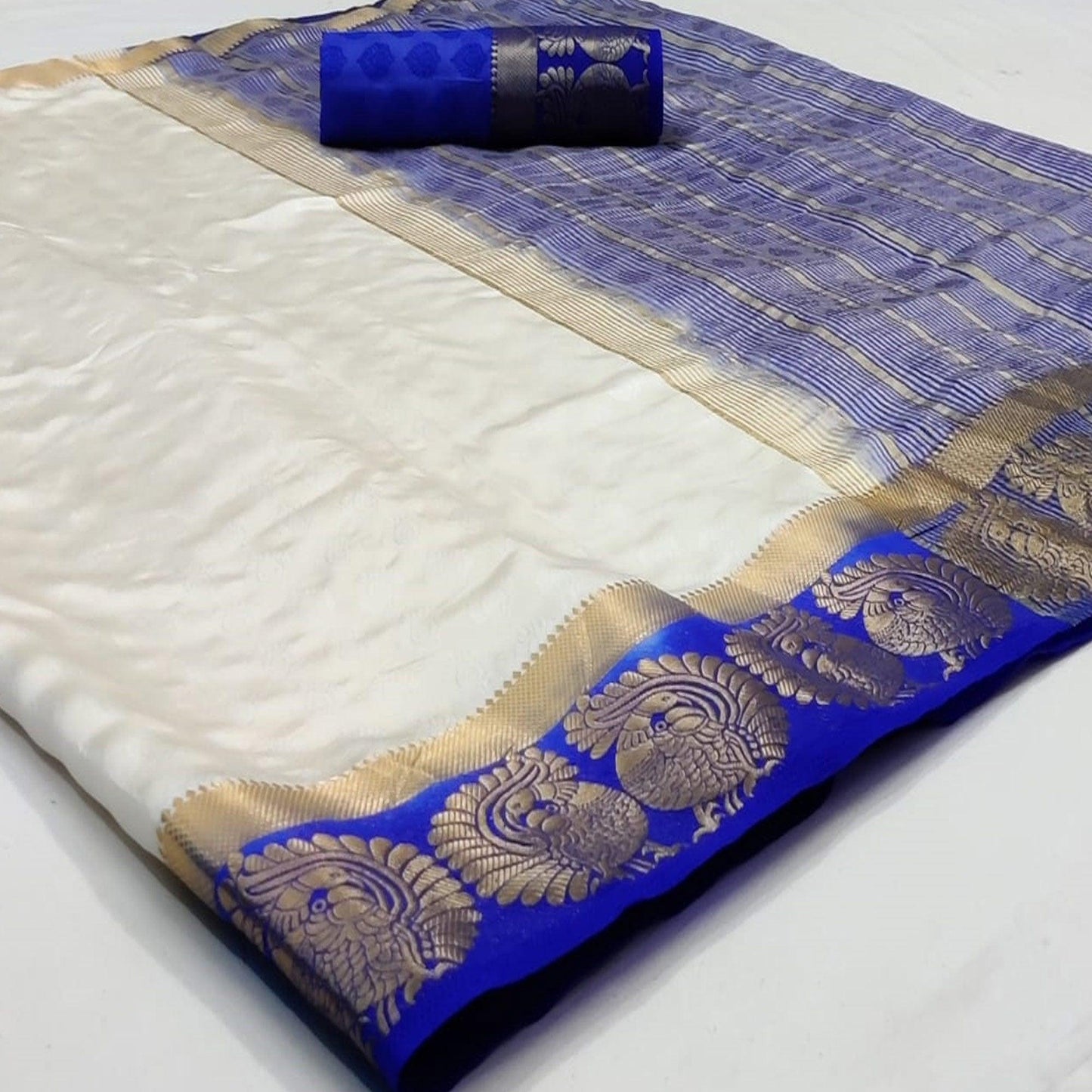 Refreshing White Coloured Festive Wear Woven Art Silk Saree