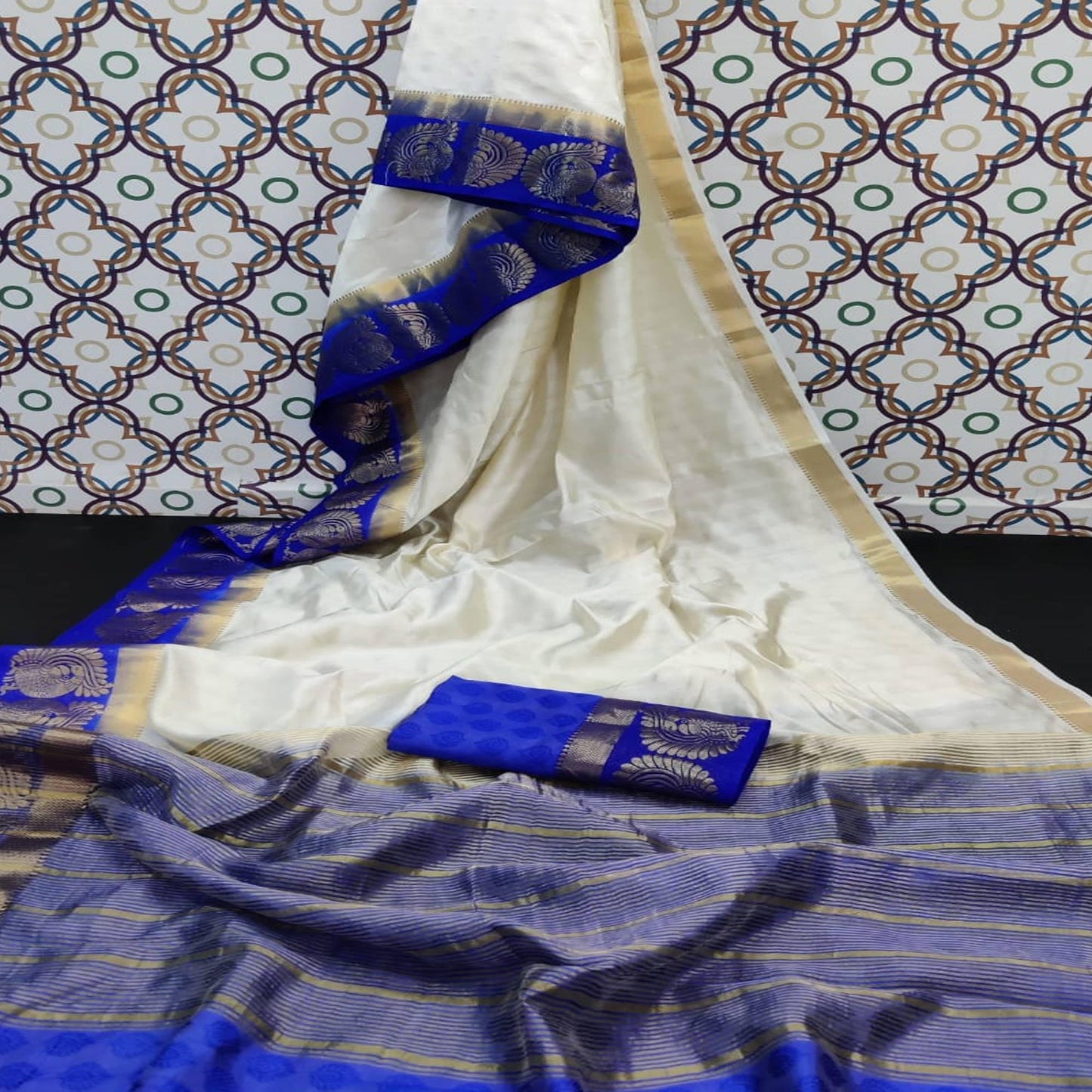 Refreshing White Coloured Festive Wear Woven Art Silk Saree