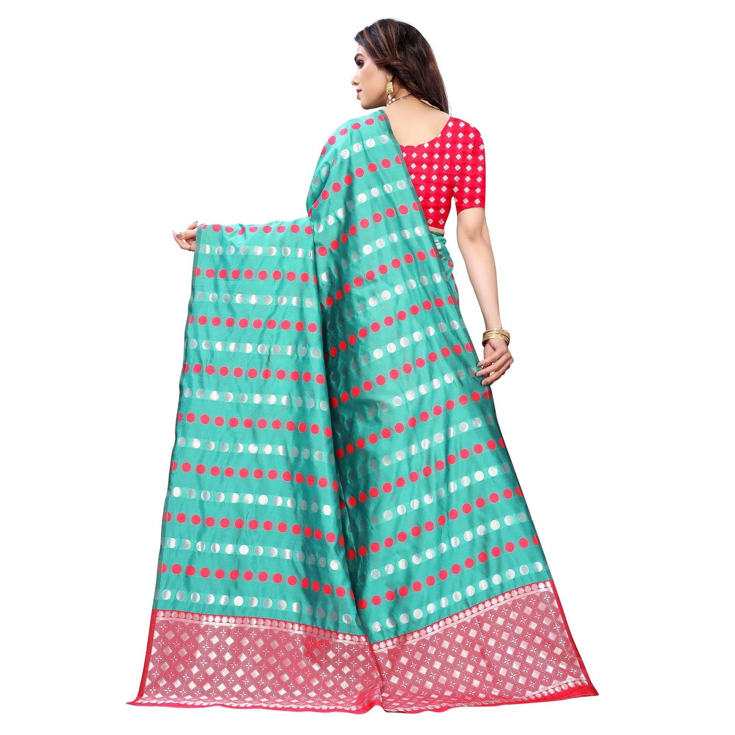 Sea Green Casual Wear Woven Banarasi Silk Saree