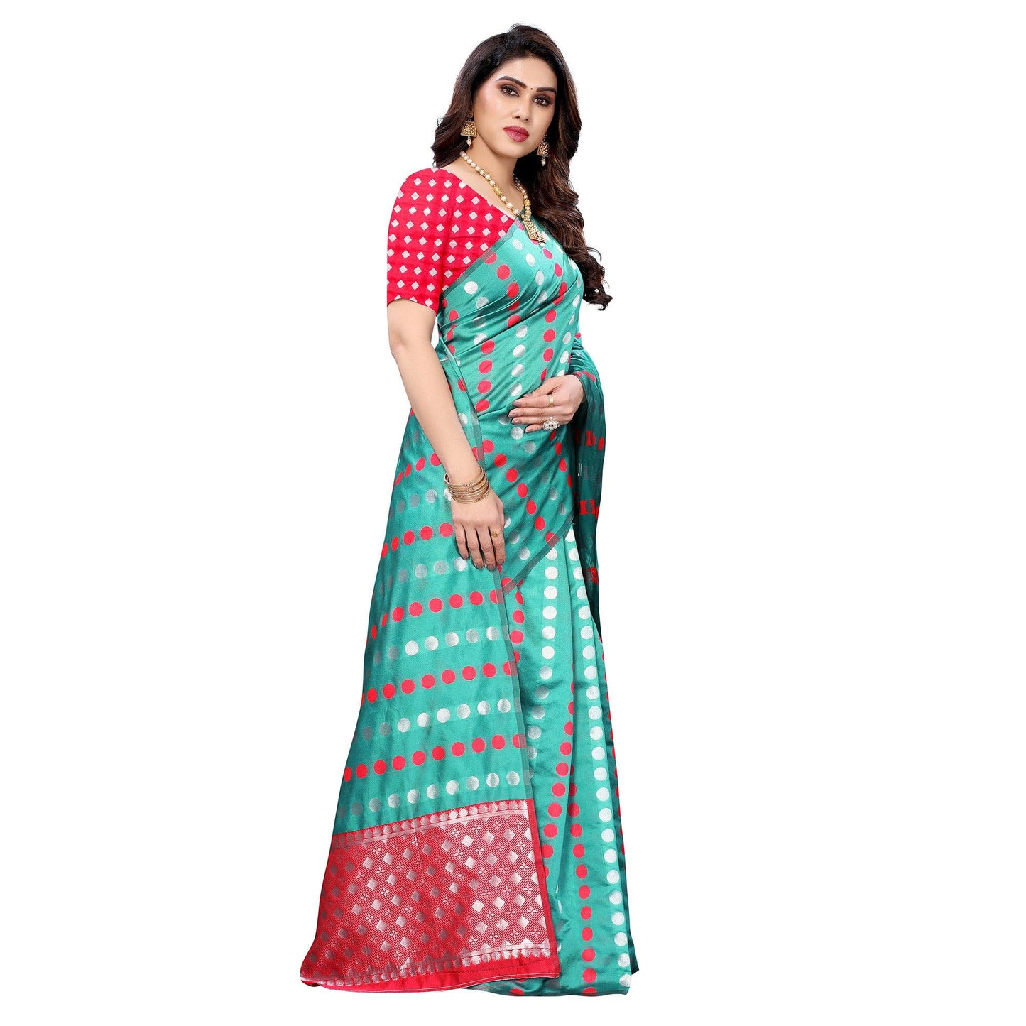 Sea Green Casual Wear Woven Banarasi Silk Saree