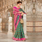 Turquoise Woven Art Silk Patola Saree With Tassels