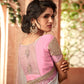 White Floral Sequins Embroidered Georgette Saree