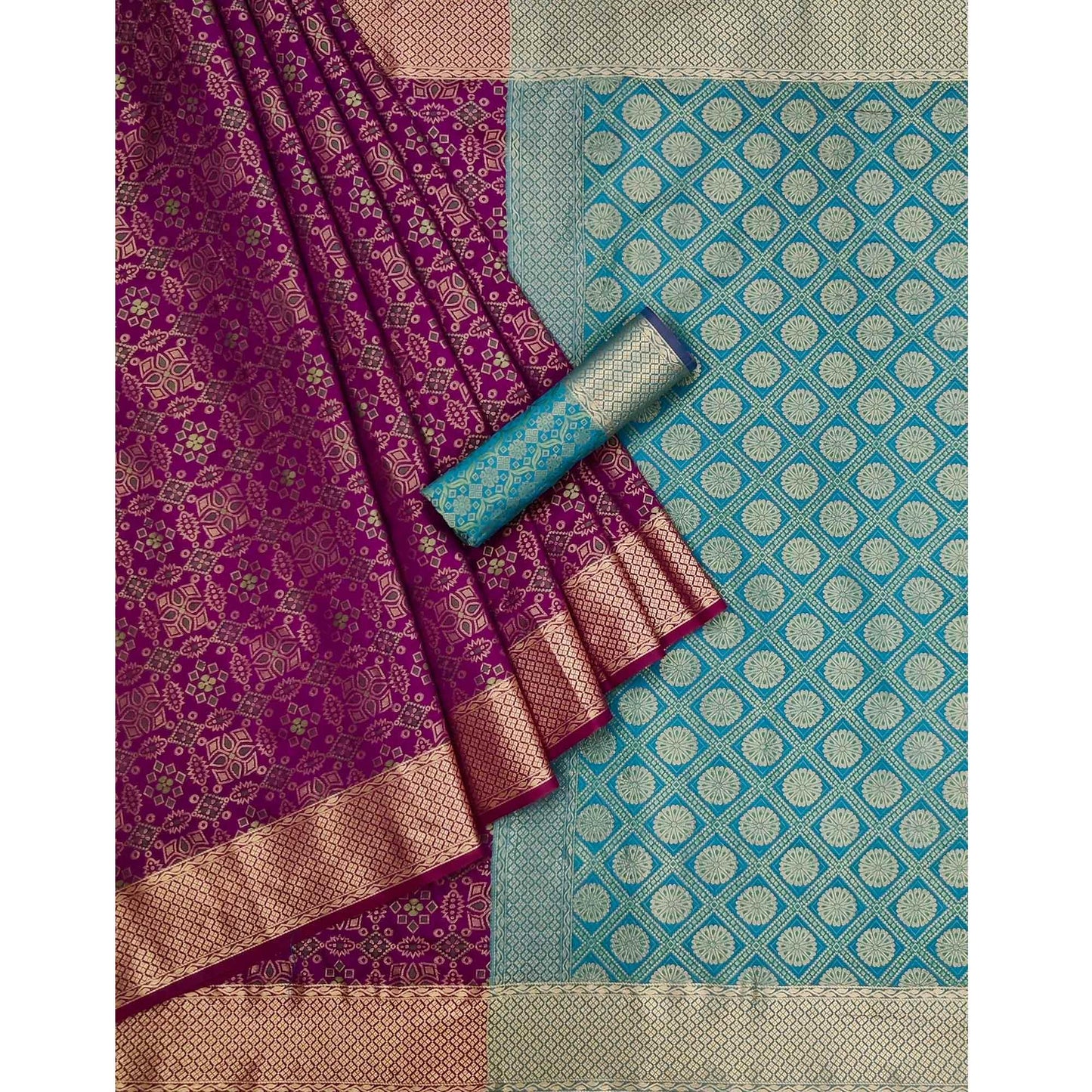 Wine Woven Patola Art Silk Saree