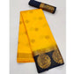 Yellow Festive Wear Jacquard Border Soft Silk Saree