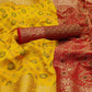 Yellow Festive Wear Woven Silk Saree With Patola Rich Pallu