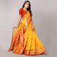 Yellow Festive Wear Woven Soft Silk Saree With Jacquard Border