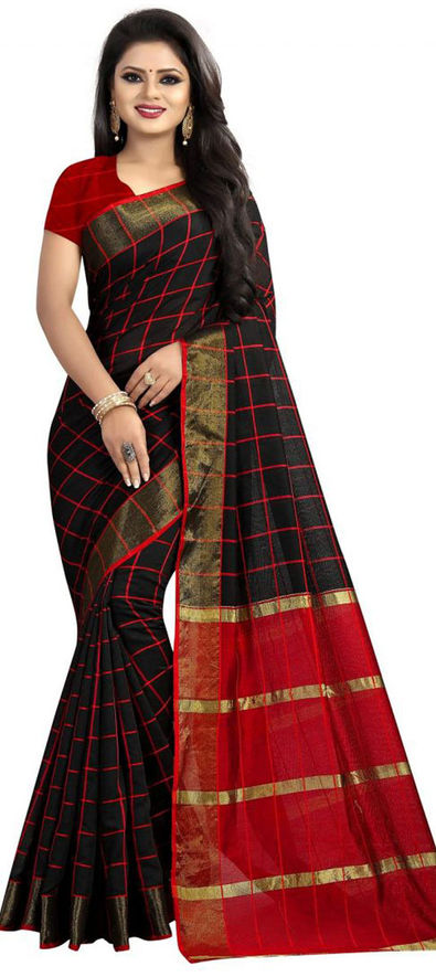 Silk Traditional Saree in Black and Grey with Printed Work-1696766