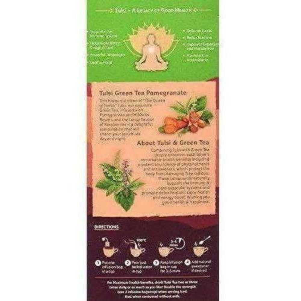 Organic India Tulsi Green Tea, Pomegranate, 25 Tea Bags