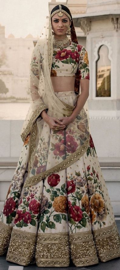 Silk Mehendi Sangeet Lehenga in Multicolor with Floral work-772308