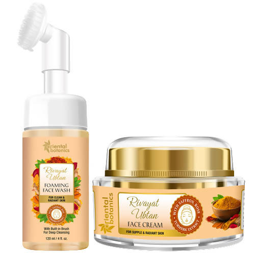 Oriental Botanics Rivayat Ubtan Face Wash With Brush And Face Cream Combo