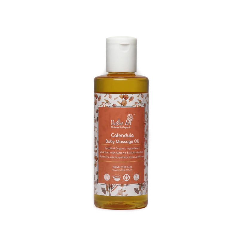 Rustic Art Organic Calendula Baby Massage Oil - 200 ml