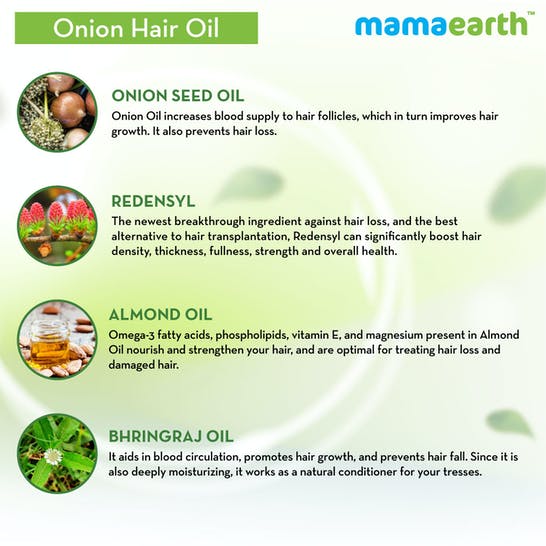 Mamaearth Onion Hair Oil With Onion & Redensyl For Hair Fall Control
