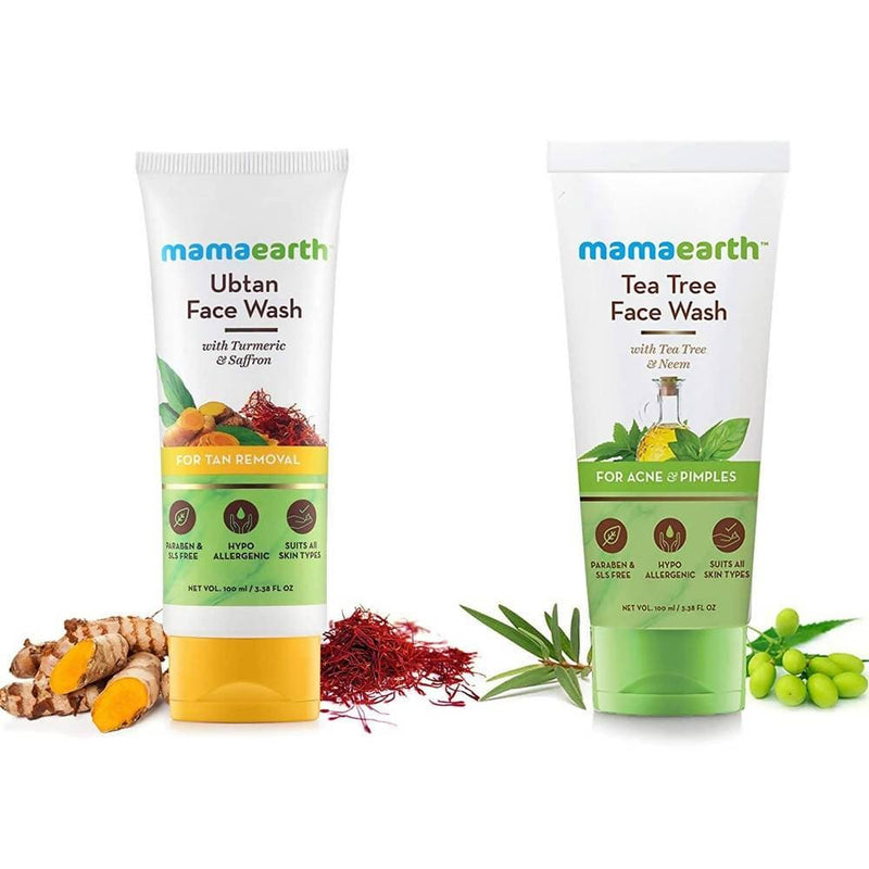 Mamaearth Ubtan Face Wash And Tea Tree Face Wash