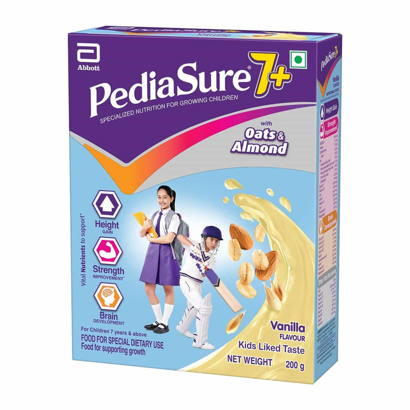 Pediasure 7 Plus Oats & Almond Nutrition Drink Powder Vanilla Flavour - 200 gm