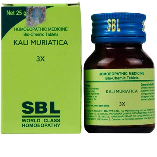 SBL Homeopathy Kali Muriaticum Biochemic Tablets - 3X - 25 gm