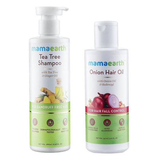 Mamaearth Tea Tree Shampoo & Onion Hair Oil