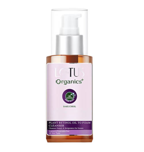 Lotus Organics+ Bakuchiol Plant Retinol Oil to Foam Cleanser