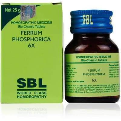 SBL Homeopathy Ferrum Phosphorica Biochemic Tablets - 6X - 25 gm