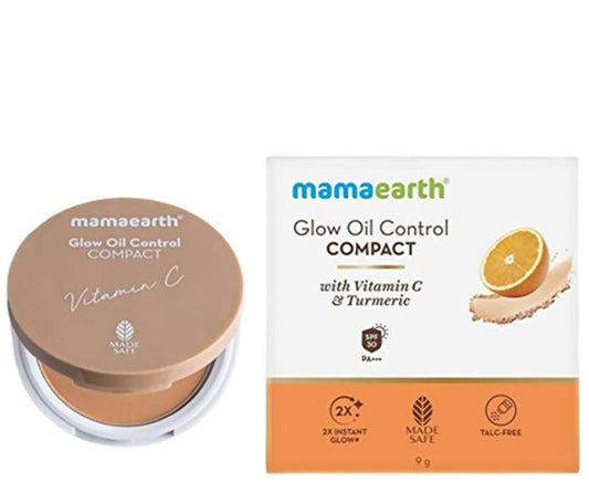 Mamaearth Glow Oil Control Compact With SPF 30 (Almond Glow) - 9 gm